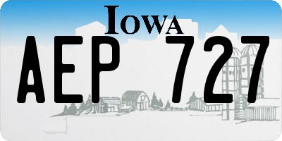 IA license plate AEP727