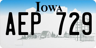 IA license plate AEP729