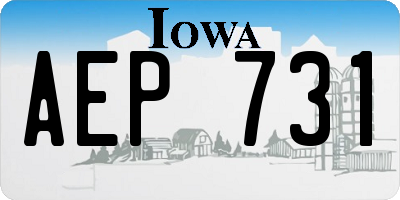 IA license plate AEP731