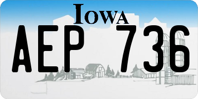 IA license plate AEP736