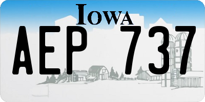 IA license plate AEP737
