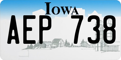 IA license plate AEP738