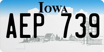 IA license plate AEP739