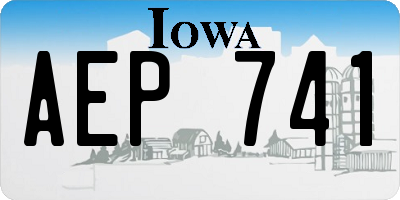 IA license plate AEP741