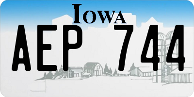 IA license plate AEP744