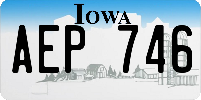 IA license plate AEP746