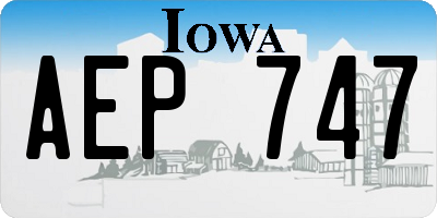 IA license plate AEP747