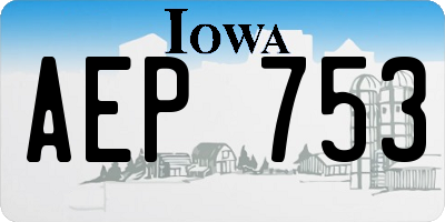IA license plate AEP753