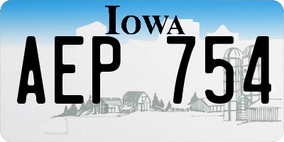 IA license plate AEP754