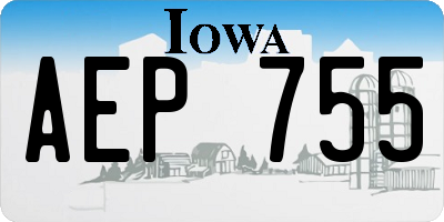 IA license plate AEP755