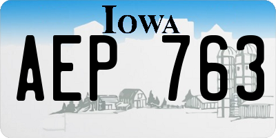 IA license plate AEP763