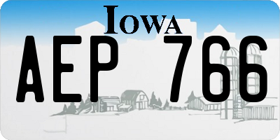 IA license plate AEP766