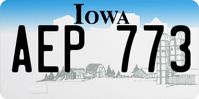 IA license plate AEP773