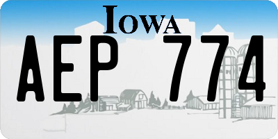 IA license plate AEP774