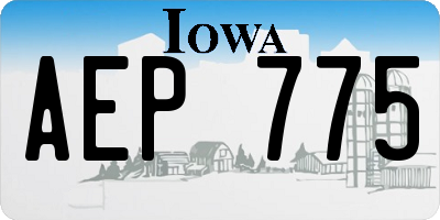 IA license plate AEP775