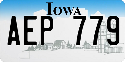 IA license plate AEP779