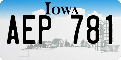 IA license plate AEP781