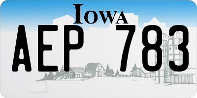IA license plate AEP783