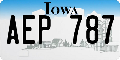 IA license plate AEP787