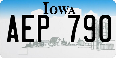 IA license plate AEP790