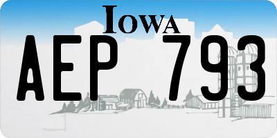 IA license plate AEP793