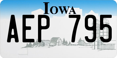 IA license plate AEP795