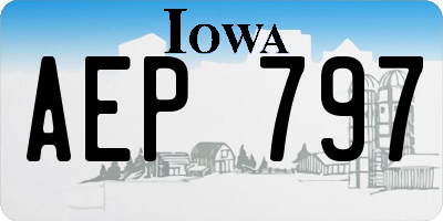 IA license plate AEP797
