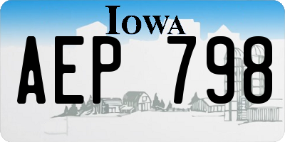 IA license plate AEP798