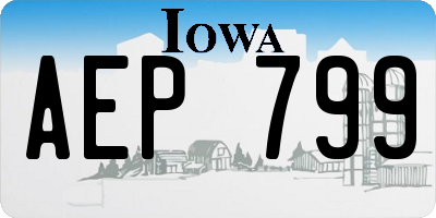 IA license plate AEP799