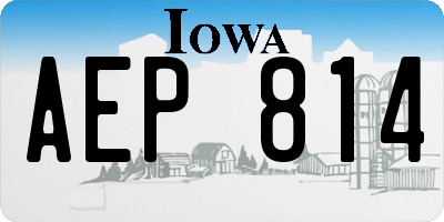IA license plate AEP814