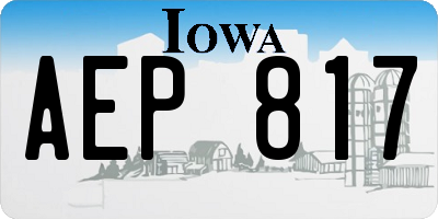 IA license plate AEP817