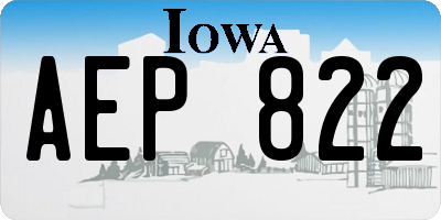 IA license plate AEP822