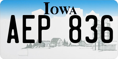 IA license plate AEP836