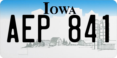 IA license plate AEP841