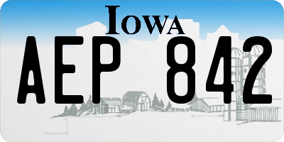IA license plate AEP842