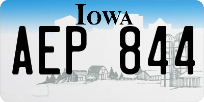 IA license plate AEP844