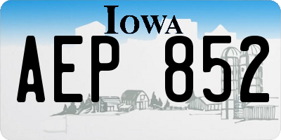 IA license plate AEP852