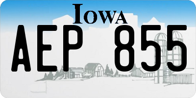 IA license plate AEP855