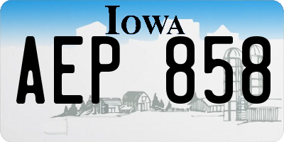 IA license plate AEP858