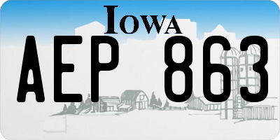 IA license plate AEP863