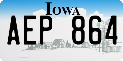 IA license plate AEP864
