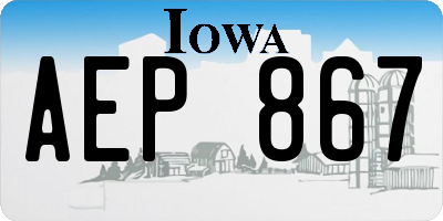 IA license plate AEP867
