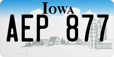 IA license plate AEP877