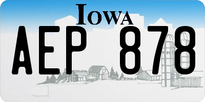 IA license plate AEP878