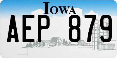 IA license plate AEP879