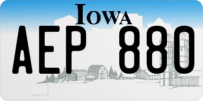 IA license plate AEP880