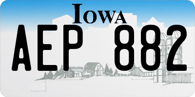 IA license plate AEP882