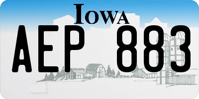 IA license plate AEP883