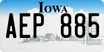 IA license plate AEP885