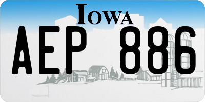 IA license plate AEP886